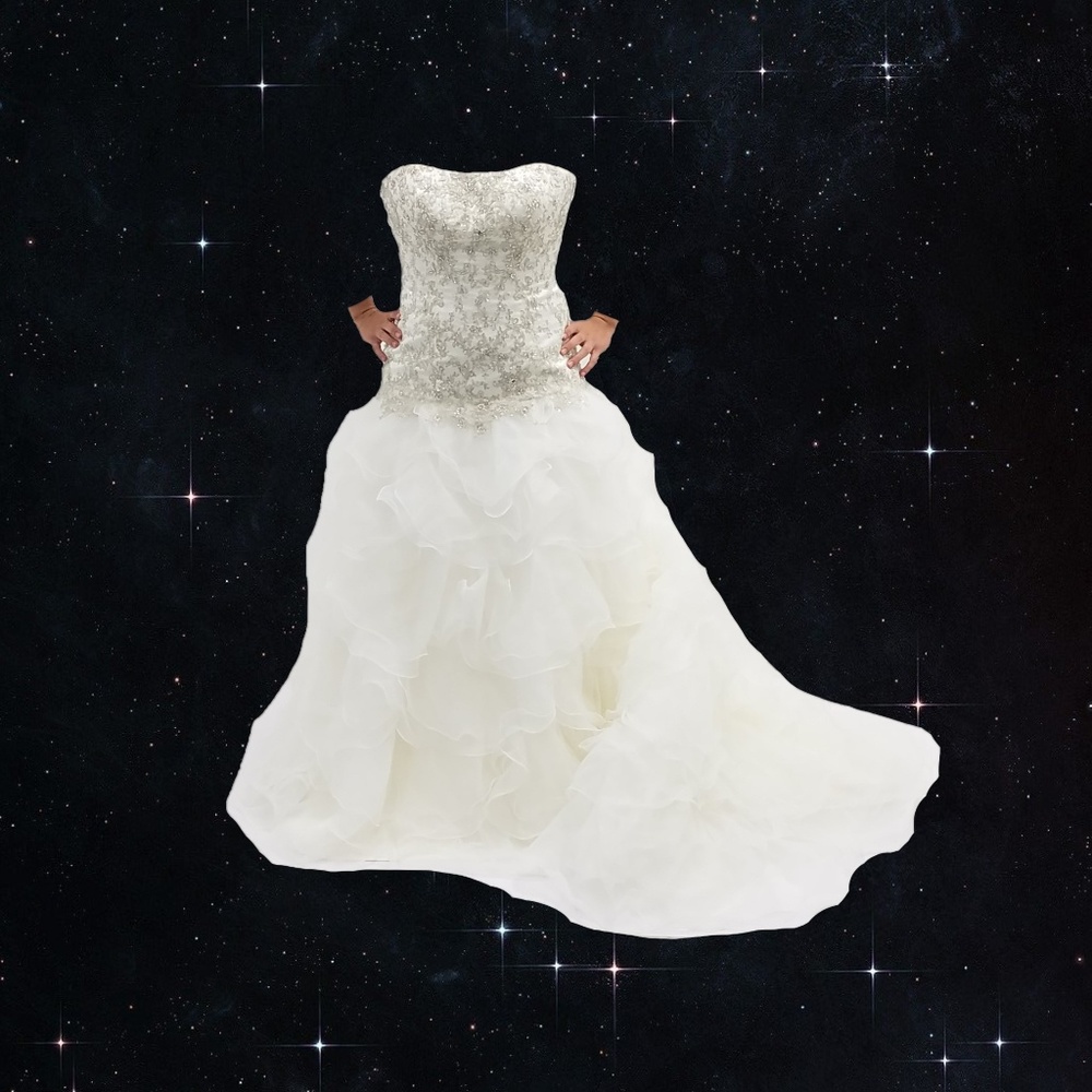 Oleg Cassini Ruffled Wedding Dress